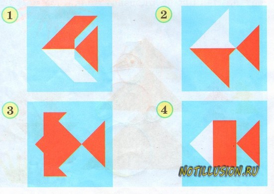 шаблон для рыбок образец для аппликации из треугольников