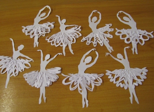 Снежинки - балеринки из бумаги своими руками