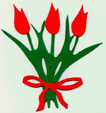 поделка открытка из фетра - тюльпаны