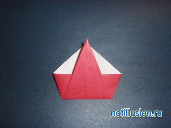 этапы складывания гнома оригами