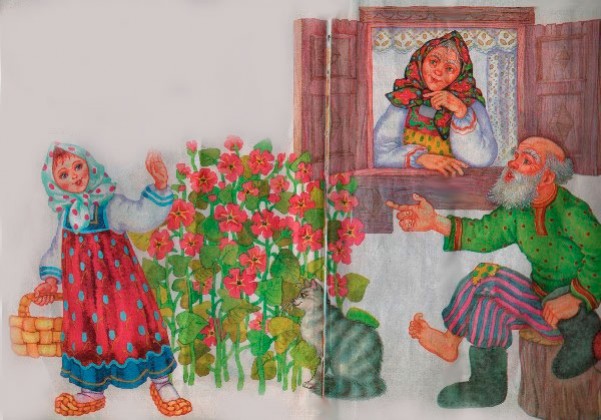 Маша и медведь иллюстрация к сказке О. Крупенкова