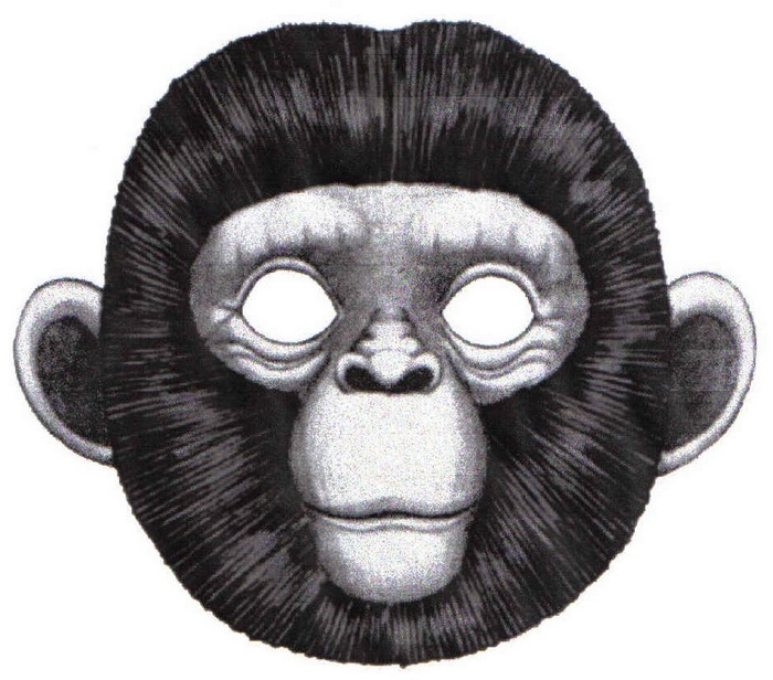 Шаблон маска обезьяны на новый год 3
