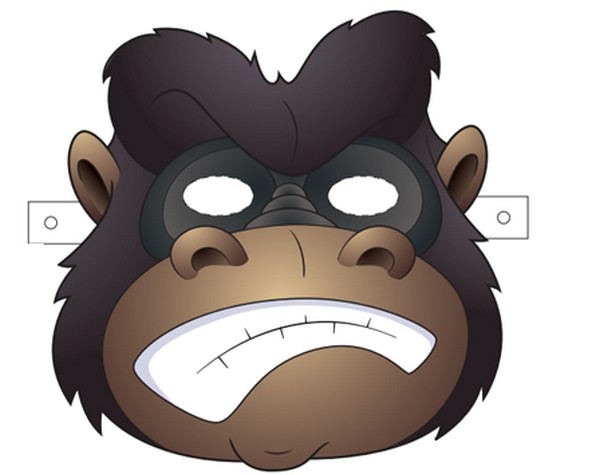 Шаблон маска обезьяны на новый год 5