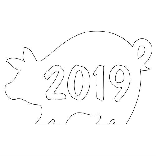 Трафарет свиньи к 2019