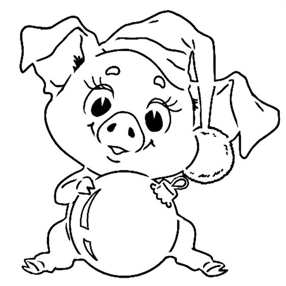 Трафарет свиньи к новогодним праздникам