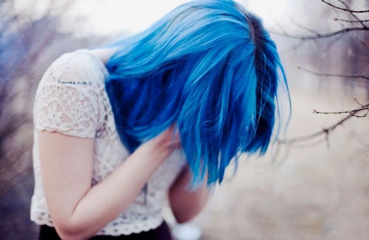 Синие волосы в школу
